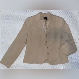 Rafaella beige cream button up blazer